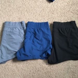 Three pairs of athleisure shorts